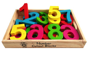 Number Cutout Coloured Blocks