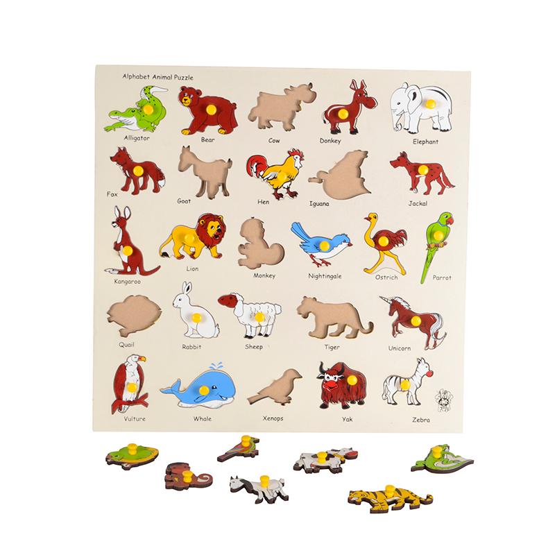 Alphabet Animal Puzzle with Knobs